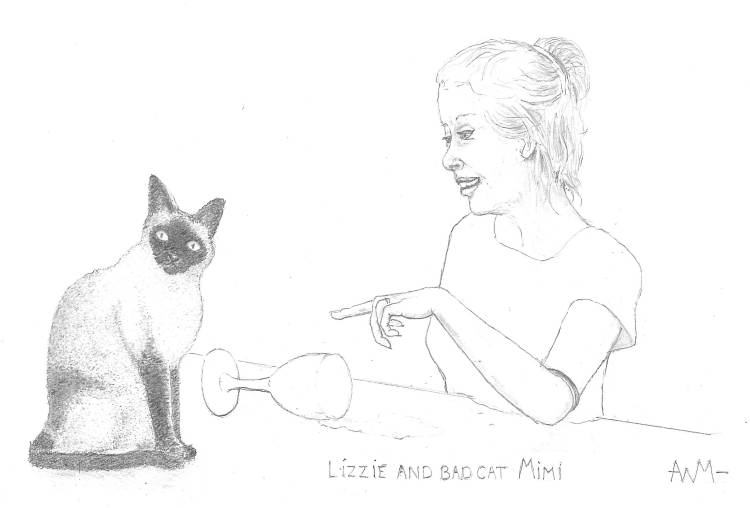 Lizzie and bad cat Mimi